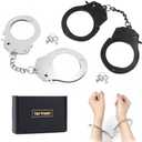 Lohoee 1 Piece Toy Metal Handcuffs with Keys, Toy Handcuffs Fake Pretend Play Props for Costume Props/Party Favors/Gift/Halloween Decoration