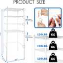 4-Tier Adjustable Mini Fridge Organizer Rack, Heavy-Duty Metal Storage Shelf for Over Mini Fridge, Microwave Stand for Dorm, Kitchen, Office