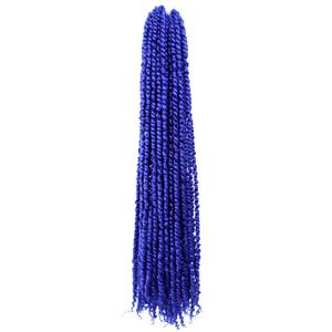 30 Inch Long Pre-looped/twisted Passion Twist Crochet Hair 4 Packs for Mixed-color Using (4 Packs, Blue)