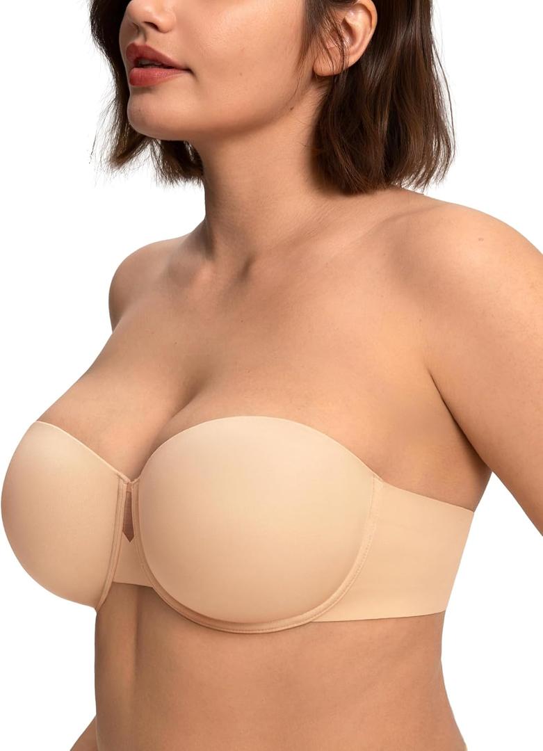 HSIA Strapless Bras for Women Large Bust Coolcomfort Minimizer Corset Full Coverage Plus Size Convertible Bustier, 36G