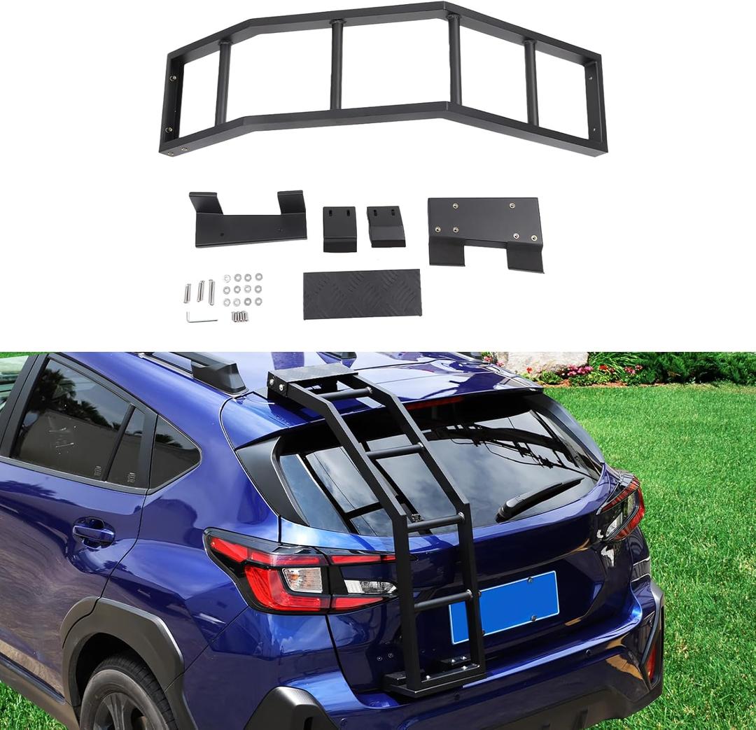 PIUGILH Roof Rack Tailgate Ladder, Rear Window Ladder Compatible with Subaru Crosstrek 2023 2024 Exterior Accessories, Black