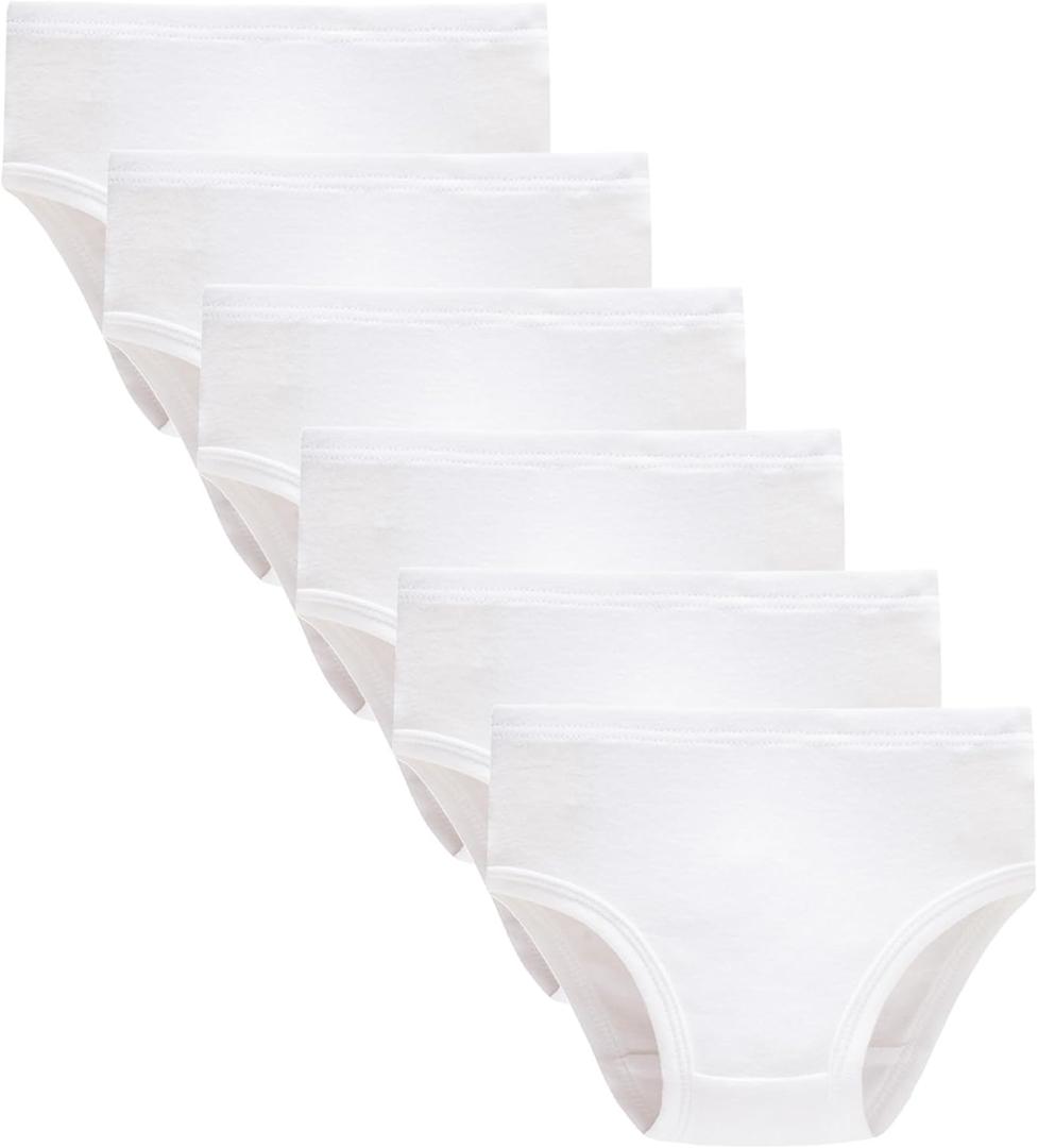 Winging Day Girls' Pure Cotton Panties Soft Underwear (16), White