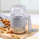 Portable Manual Hand Nut Chopper for All Nuts Walnut Pecans, Hand Crank Nut Grinder in Grey
