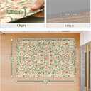 KIMODE Padded Kitchen Floor Mats Cushioned Anti Fatigue,3/4 Inch Comfort Memory Foam Ergonomic Standing Carpet for Office Desk,Boho Vintage Sink Rug Non Slip for Laundry,Green/Orange
