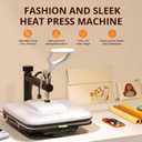 HTVRONT Heat Press Machine for T Shirts - 15x15 Swing Away Shirt Press Machine - Professional Heat Press for Sublimation, Vinyl, Heat Transfer Projects, Heats Up Fast & Distribute Heat Evenly (White)