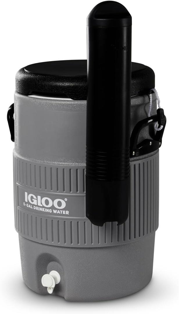 Igloo Sports Cooler Water Beverage Dispenser, Insulated 5 Gallon Water Cooler, Insulated Drink Dispenser with Spout, Portable Handwashing Stations (Gray)