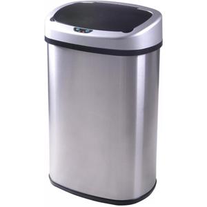 Kitchen Trash can for Bathroom Bedroom Home Office Automatic Touch Free Garbage bin with lid Brushed Stainless Steel 13 Gallon / 50L