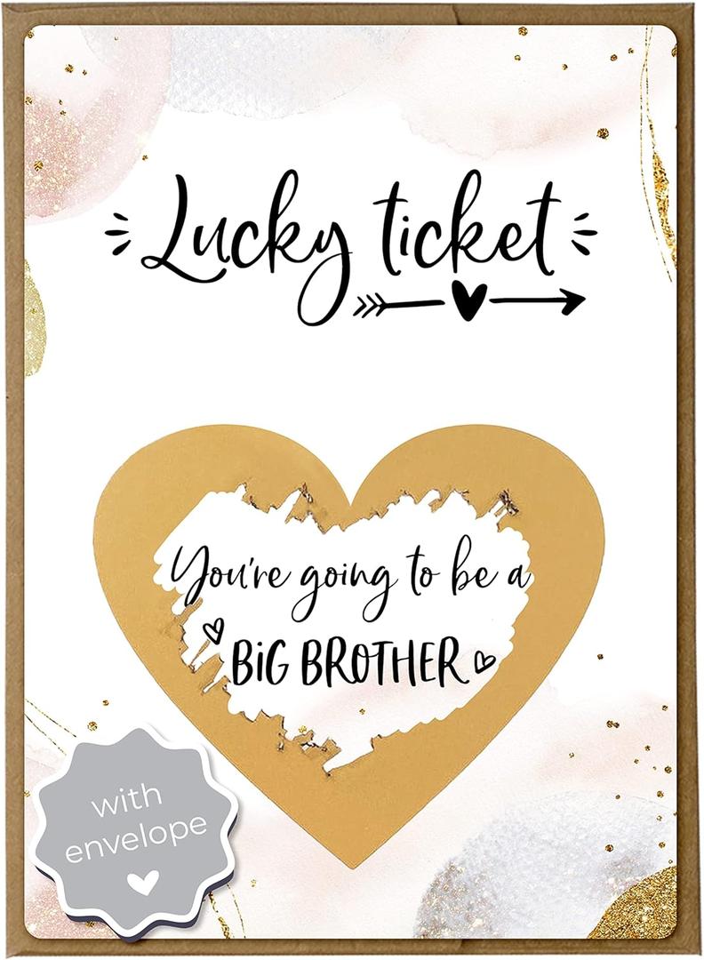 Joli Coon You're going to be a big brother - Scratch card with envelope - Big Brother announcement