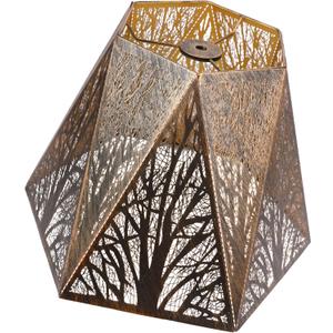 Lampshade Bell Lamp Shade 11.8" Width x 9" High x 1.63" Fitter (Spider) Metal Antique Bronze Gold Medium Lamp Shades for Floor Lamps and Table Lamp - Forest Etched - Hexagonal Lampshades Replacement