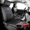 for Toyota Tundra Seat Covers 2022-2025, Full Covered Black Seat Protectors Pickup Truck Car Leather Seat Cover Set for Tundra SR SR5 (Double Cab/CrewMax) 2025 2024 2023 2022 Accessories