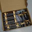 18 Pack 3 inch Black & Gold Cabinet Handles Square Zinc-Alloy Pulls for Kitchen Dresser Closet and Bathroom Cabinets Hardware