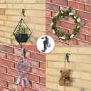 6 Pcs Brick Hook ClipsStainless Steel Brick HangerNo Drill Brick Wall Clips for Outdoor Heavy Duty Decor Fit 1-3/4" to 2-3/4" Black