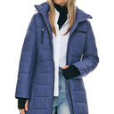 Orolay Women's Winter Down Jacket Long Quilted Puffer Coat Warm Hooded Slim Fit Outerwear, L