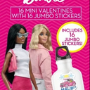 Barbie 16 MINI VALENTINES WITH 16 JUMBO STICKERS 4 Pk