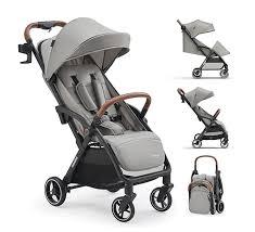 Babideal Travel Stroller, Overhead-Friendly Compact Baby Stroller(Newborn to 50lbs), Self-Folding Toddler Pushchair for Travel, Full-Reclining Seat, Cup Holder Included