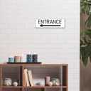 9"x3" Left Arrow Entrance Sign Self-adhesive Door Wall Signage for House Home Office Business Gate (White)