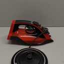 Cordless Iron for Clothes - 1500W Steam Iron with Non-Stick Ceramic Soleplate, Rapid Heating, Auto Shut Off, Burst of Steam, Self-Clean, Anti-Drip, Anti-Calc, 3 Temperature Settings, Red