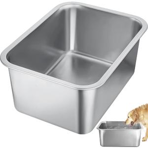 4 Gallons Extra Large Dog Bowls - High Capacity Food Grade Stainless Steel Dog Water and Food Bowl No Spilling, Durable for Multiple Large Breed Dogs Indoor Outdoor
