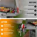 Griddle Caddy for Blackstone 28"/36" Griddles –Large BBQ Organizer with 6 J-Hooks, Paper Towel Holder, Ample Storage for Condiments & Tools – for Outdoor Cooking, Camping, and Grilling Essentials