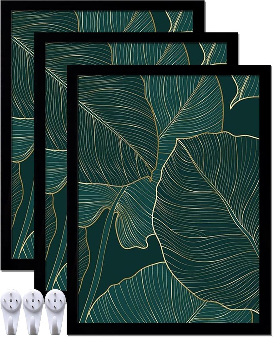 Black 18x24 Picture Frame Set of 3, Lightweight Sturdy Gallery Wall Decor