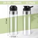 Mimorou 12 Pack Clear Water Bottle Bulk 20 oz Plastic Sports Water Bottles Reusable with Leakproof Lid, for Outdoor School Office Gym Cycling Teams, Lightweight, Easy Carry