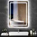 18“ x 24” LED Bathroom Smart Mirror, Rectangle Mirror with Three Color Light Temperature Brightness Settings,Backlit + Front Lit,Wall-Mounted Vanity Mirror with Memory Function
