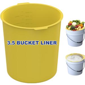 3.5 Gallon Silicone Bucket Liner - Reusable Mixing Liner for Concrete, Mortar, Grout, Paint, Food Grade Non-Stick, Easy to Clean & Durable (Yellow, 3.5 Gallon)