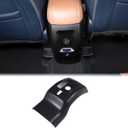 Car Rear Air Conditioning Vent Outlet Cover Compatible with Ford Maverick 2022+ Rear Central Armrest Air Conditioning Vent Decor Frame Rear Air Vent Cover Protective Panel Trim Interior Accessories (Matte Black)