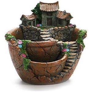 Creative Fairy Garden Flower Pot, Plant Pot, Succulent Plant Flower Pot Rack - Hanging Design Suitable for Home, Office, and Garden Decoration (Orange)