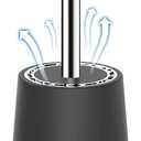 SetSail Toilet Brush, Compact Size Toilet Bowl Brush and Holder Toilet Brushes for Bathroom with Stainless Steel Handle Toilet Cleaner Brush with Durable Scrubbing Bristles, Splash-Proof (1 pack, Black)