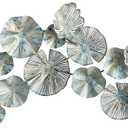 Nearly Natural 5ft. x 2ft. Coastal Floral Metal Montage Wall Art Decor,Silver