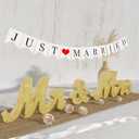 VIOPVERY Mr and Mrs Sign & Just Married Banner,Mr & Mrs Signs for Wedding Table,Large Wooden Letters for Sweetheart Table,Photo Props Wedding decorations for Anniversary,Gold