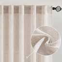 MIULEE Brown Linen Curtains 84 Inch Length for Bedroom Living Room, Soft Thick Linen Textured Window Drapes Semi Sheer Light Filtering Back Tab Rod Pocket Burlap Look Farmhouse Decor, 2 Panels