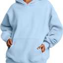 Trendy Queen Womens Oversized Hoodies Fleece Sweatshirts Fall Fashion Pullover Sweaters Winter Clothes (X-Small, Sky Blue)