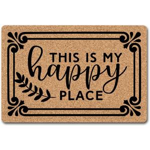 Funny Mat This is My Happy Place Doormats Non-Woven Fabric Top with a Anti-Slip Rubber Back for Front Door Indoor/Outdoor/Kitchen Welcome Mats Domestic Presents 23.6"(L) x 15.7"(W) Funny Mat This is My Happy Place Doormats Non-Woven Fabric Top with a Anti-Slip Rubber Back for Front Door Indoor/Outdoor/Kitchen Welcome Mats Domestic Presents 23.6"(L) x 15.7"(W)