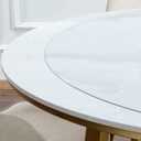 NECAUX 40 Inch Round Clear Table Cover Protector, 1.5mm Thick Upgraded Version, Unshrinkable Waterproof Scratch Resistant Plastic Tablecloth Protector Circle Pad for Dining Room Table Office Desk
