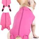 Dog Surgery Recovery Suit - After Spay, Abdominal Wounds Post Surgical Recovery, Anti Licking Breathable Dog Onesies for Small, Medium & Large Pet, Alternative Bandages Cone E-Collar, Large