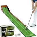 YOUCZON Putting Green Indoor,Wrinkle-Free Golf Mat with Auto Ball Return - Durable Solid Wood Base, Luxurious Velvet Surface - Ideal for Home or Office