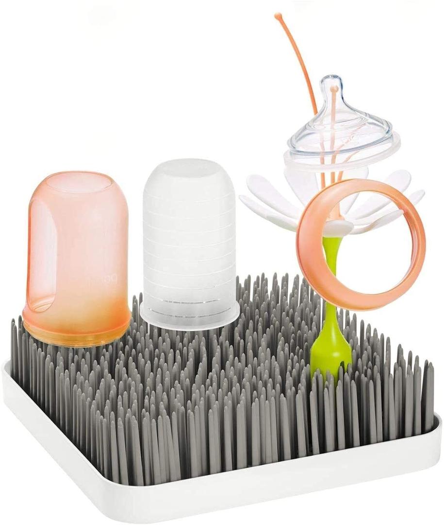 Boon Grass Plastic Drying Rack - Modern Countertop Baby Bottle Organizer - 9.75 x 9.88 x 3.0 inches - Gray (Set 1) Boon Grass Plastic Drying Rack - Modern Countertop Baby Bottle Organizer - 9.75 x 9.88 x 3.0 inches - Gray (Set 1)