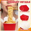 Affrolling 100 Pack 16 oz Chinese Take out Boxes Paper Take Home Boxes, Leakproof Greaseproof Food Containers Stackable Paper Food Containers for Restaurant Catering Event and Party(Red)