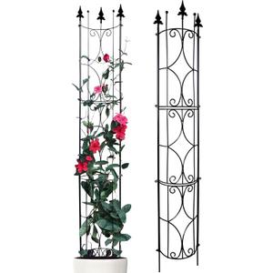 Garden Trellis 2 Pack 72'' H x 12'' W Metal Plant Trellis Indoor/Outdoor Metal Garden Trellis Plant Trellis for Potted Plants Climbing Houseplants Flowers (Black)