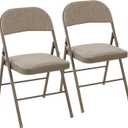 DUMOS Padded Folding Chairs 2 Pack, Foldable Dining Patio Chairs, Outdoor