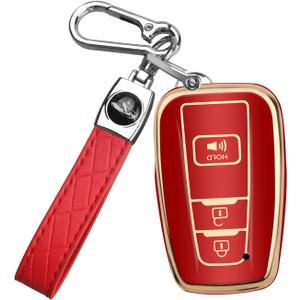 MILD EAST for Toyota 4Runner Key Fob Cover with Keychain Compatible with 2016-2024 RAV4 Camry Prius Prado Highlander Avalon