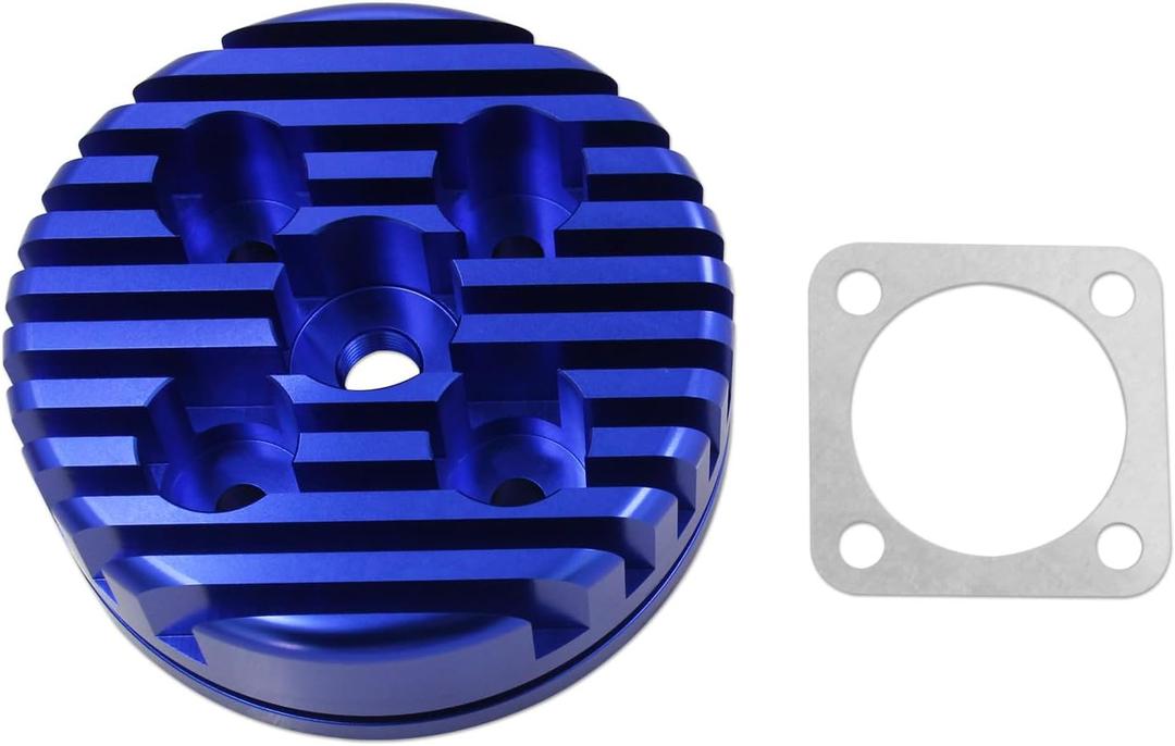 CNC Cylinder Head Compatible with Gasket for Racing 66cc 80cc Engine-Blue