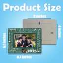 2 x Graduation Wooden Picture Frame With Iron-Good Luck To You-Wood Photo Frame For Graduation 2025, Gifts For High School Graduate University Graduate Display On Table Top, Desk, 4 X 6 Inch Photo(Green)