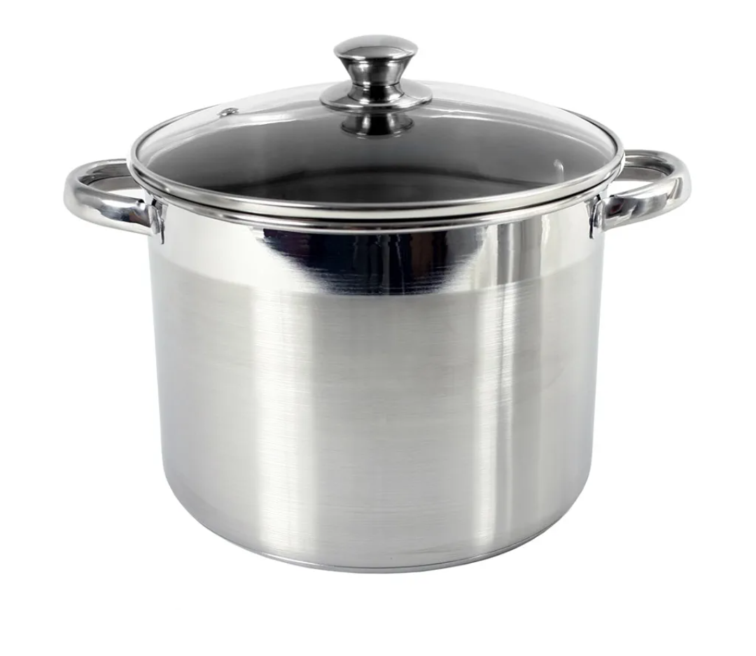 Heuck 16 quart Stock Pot with Glass Lid, Silver