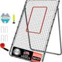 5-Angle Adjustable Volleyball Rebounder Net 7x4ft, Durable & Portable Bounce Back Training Equipment for Practicing Volleying Bumping Spiking with High-Tension Net, PU Volleyball, Pump, Stakes (Gray)