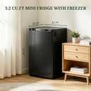 Mini Fridge with Freezer, 3.2 Cu.Ft Compact Single Door Refrigerator with Adjustable Thermostat, Low Noise & Energy Efficient (0.41kWh/Day), Small Fridge for Bedroom, Dorm, Office, Apartment (Black)