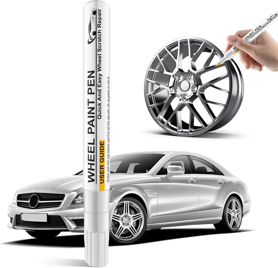 Silver Rim Touch Up Paint,Wheel Touch Up Kit Wheel Paint Rim Paint Pen Car Scratch Repair Pen Quick And Easy Repairs for Curb Rash, Scuff And Scratch,Universal Color