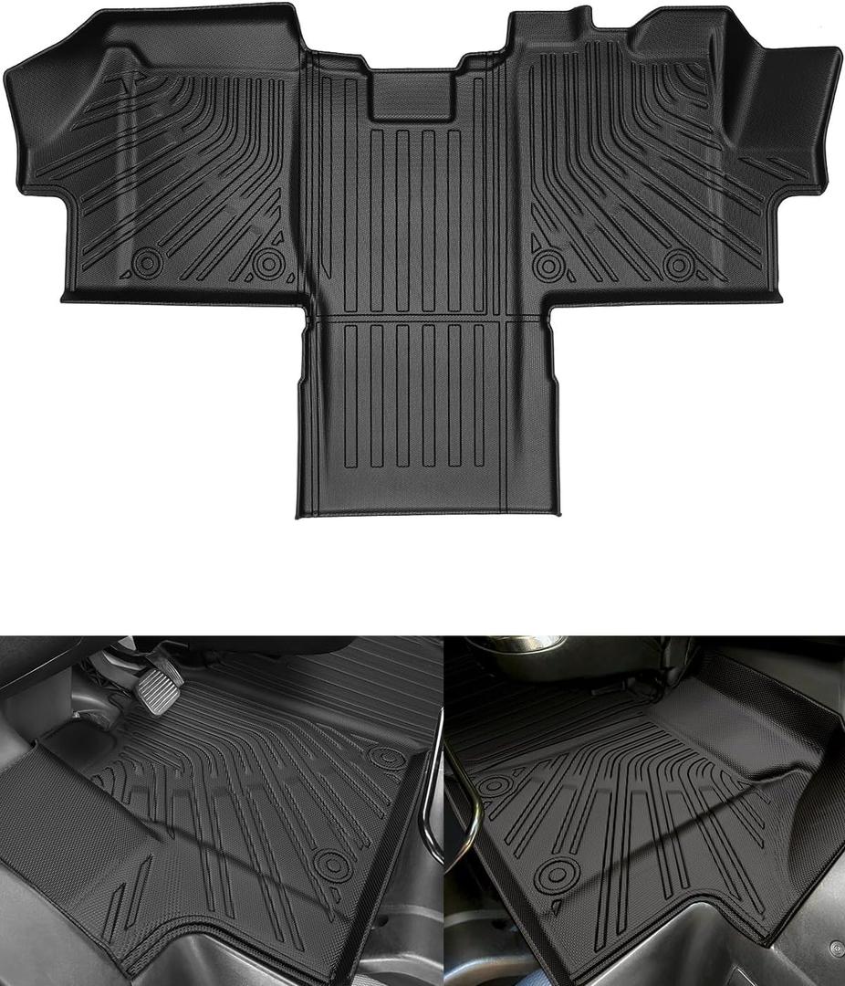 Icyhaws Car Floor Mats for Dodge Ram Promaster Van 1500/2500/3500 (2018-2025), All Weather Protection Custom Waterproof TPE Rubber Floor Liner Set, 1st Front Row Interior Vehicle Accessories, Black